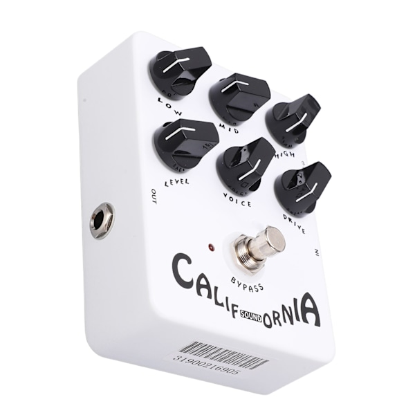 Høyttalersimulator-effektpedal i metall, hvit, elektrisk gitarpedal JF-15 Full Distortion