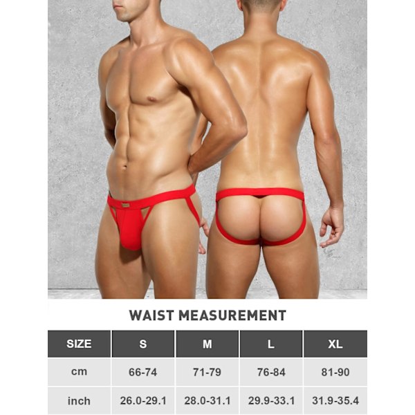 Mænds atletiske supporter stræk undertøj mesh jock strap multipack I Red