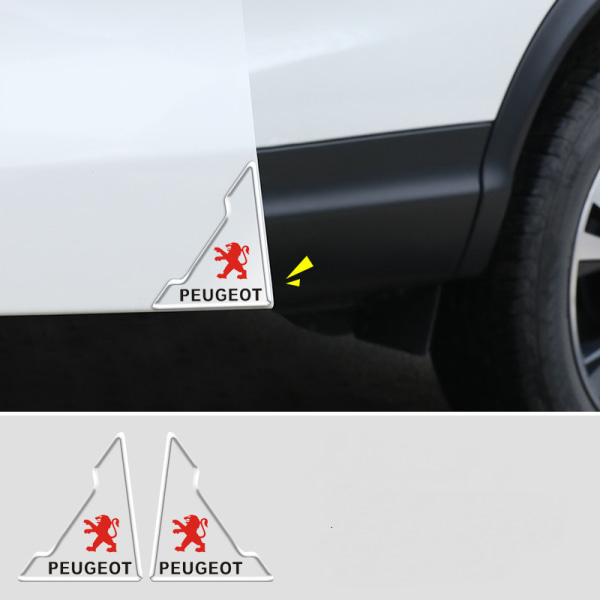 Anti-kollisions hjørnebeskyttelse til bilens fordør, PVC dørkantbeskyttelse mod ridser - Peugeot (pakke med to)