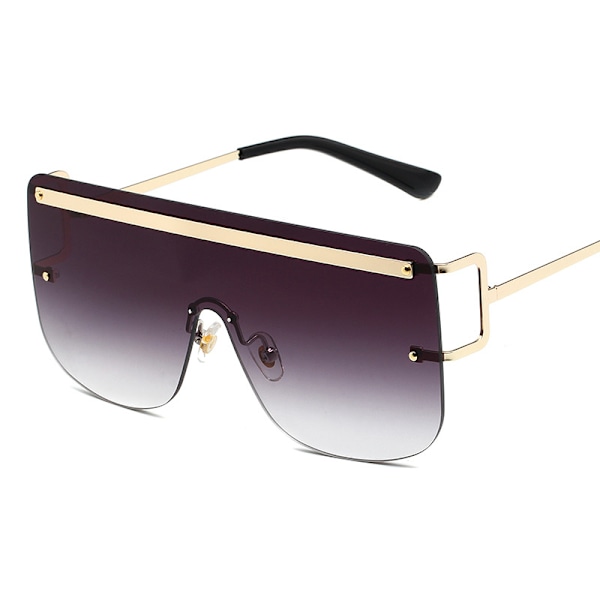 Kvadratiske Oversized Solbriller for Kvinner Menn Fashion Flat Top Store Sorte Ramme Shades