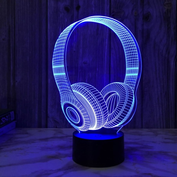 WJ 3D optisk illusion barnlampa，3D nattlampa sänglampa 16 färger med fjärrstyrda astronautleksaker som en perfekt födelsedag (färg: blå-1)