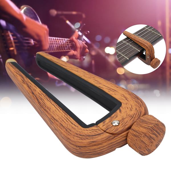 Flanger Gitar Capo Ukulele Tuning Spenning Multifunksjonelt Musikk Instrument Tilbehør Mørkt Trefiber