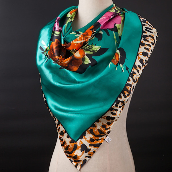 35 x 35 Kvadratisk Silkesliknande Hårsjal Huvud Sovande Wrap Satin Huvudduk, B