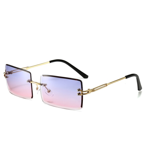 Vintage båglösa solglasögon rektangel Ramlösa godisfärg glasögon kvinnor män