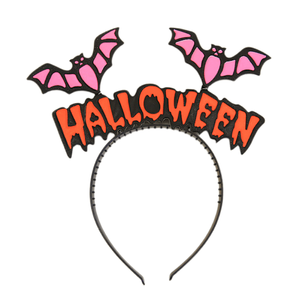 3-pack Halloween pannband barnmaskerad fest dekorationer barn presenter (silikon rosa fladdermus pannband)