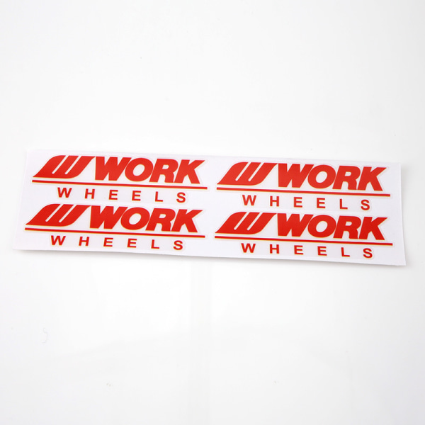 WORK modificerede navstickers WORK WHEELS navstickers til biler, stereo, transparent (rød)