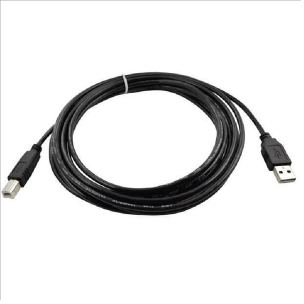 3 meter svart USB standard 2.0 firkantet port utskrift kabel kabel skriver datakabel alle kobberbånd magnetisk ring skjold, 5-pakning