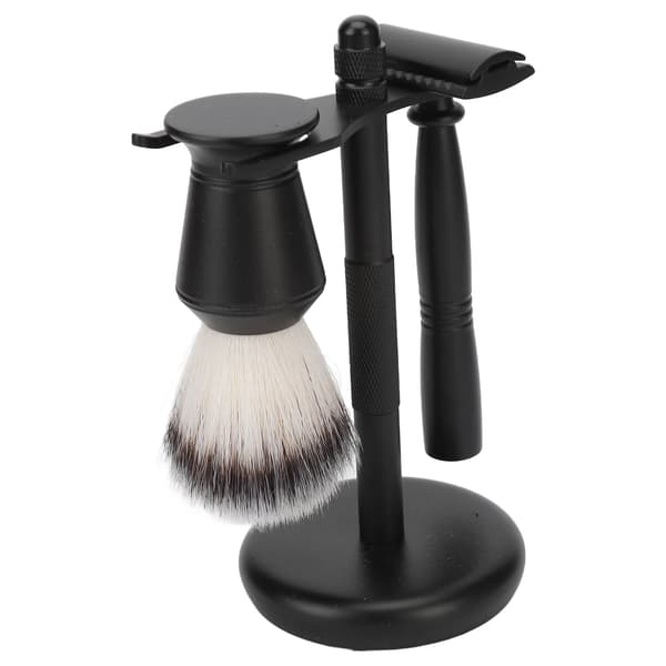 Dobbeltkantet manuel klipper kit holder base legering nylon hårbørste manuel skægtrimmer sæt