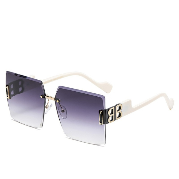 Dame Rimless Solbriller UV Beskyttelse Stilfulde Oversize Shades til Kvinder Små Ansigter