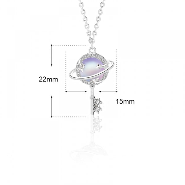 S925 Sterling Silver Aurora Planet Key Halsband Kvinnor