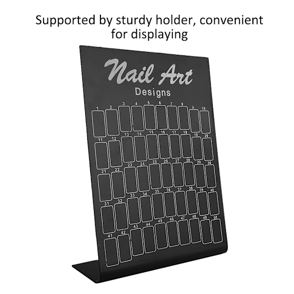 50 stk. Neglekunst Falske Spidser Diagram Display Board Palet Negletips Polsk Gel Farvekort (Sort)