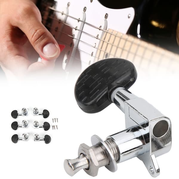 Guitar Tuning Pegs Head Tuners String Locking Knobs Velegnet til Elektrisk Klassisk Instrument Semicirkel