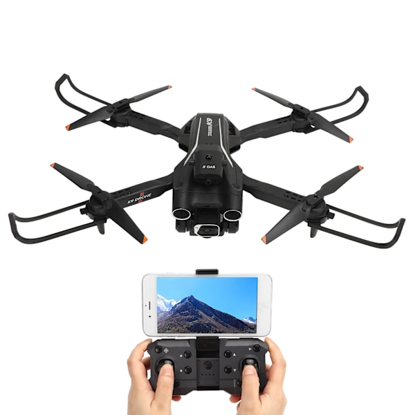Fällbar drönare RC Quadcopter med 4K dubbelkamera WiFi-överföring 4-vägs hinderundvikande optisk flödesposition för över 14 år