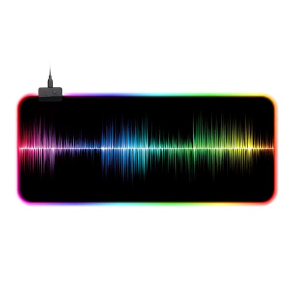 Gaming Musematte, Myk Oversized Glowing Utvidet LED Musematte, Berøringskontroll, Antiskli Gummibase Datamaskin Tastatur Musematte
