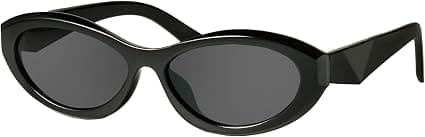 Ovale Cat Eye Solbriller for Kvinner Retro C1 Black