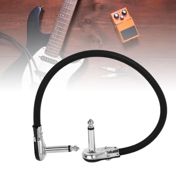 Gitarr Effekt Kabel PVC Anti Vind Brusreducering Bärbar Gitarr Pedal Sladd Patch Kabel Platt Huvud Silver 30cm / 11.8in