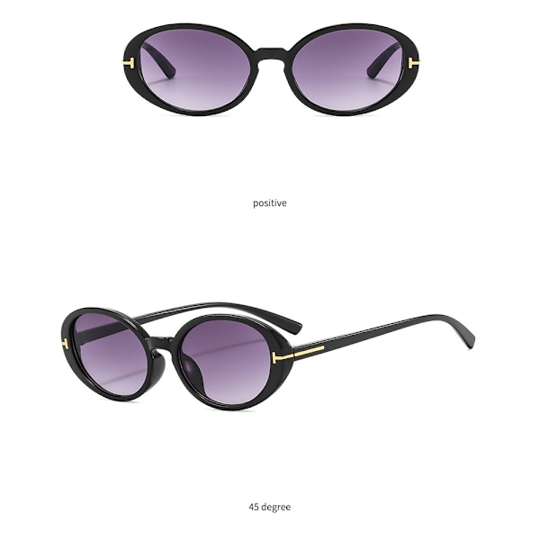 Retro ovala solglasögon för kvinnor, trendiga cat eye-glasögon med UV400-skydd