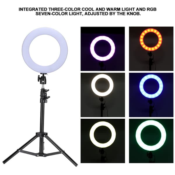10\" LED Ring Fill Light med stativ - Justerbar LED Fill Light Kit til video, live og makeup