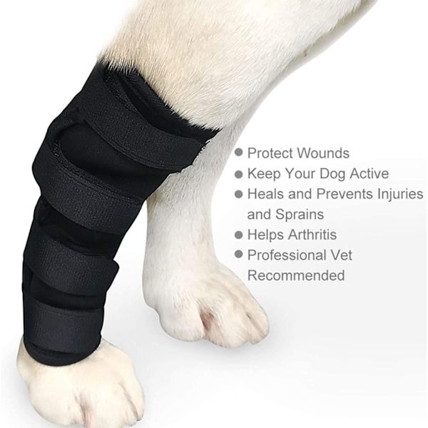Ekstra Støttende Hunde Canine Bagben Forreste Ben Hock Led Wrap Beskytter Sår Kompressions Bandage Ærme med Remme