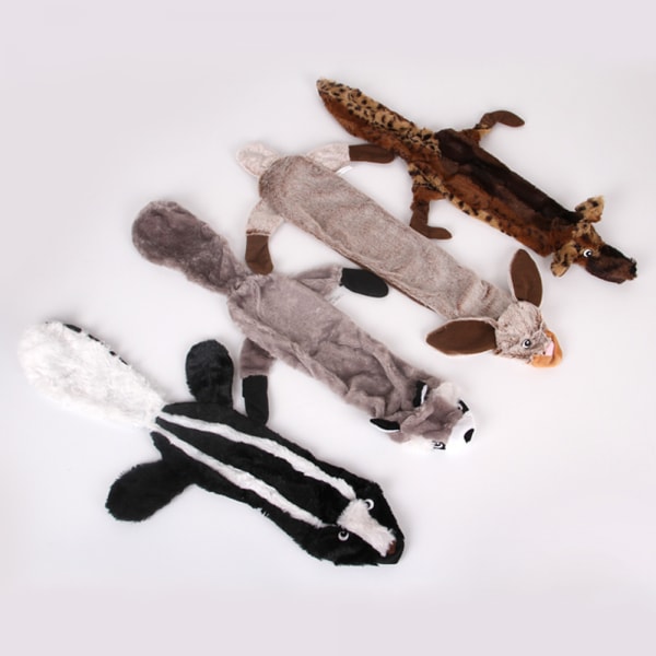 Hunde Squeaky Toys Ingen Fyld, 4 Pakke Hunde Legetøj Crinkle Hunde Legetøj til Små Hunde Holdbare Hunde Tygge Legetøj Plys Søde Dyr Naturlige Hvalp Legetøj til Tænder