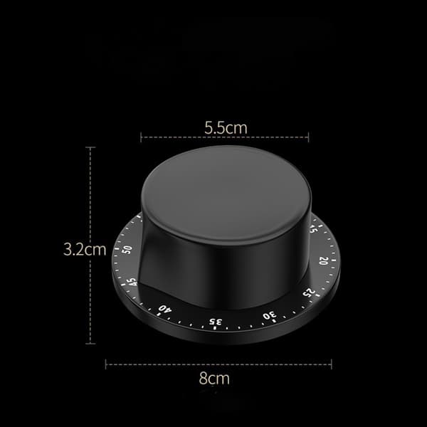 Kök Timer, Kock Matlagning Timer Klocka Med Hög Alarm, Inga Batterier Krävs, 100% Mekanisk - Magnetisk Baksida(Svart)