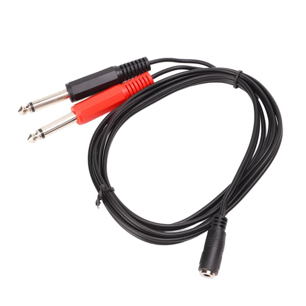 1,5 m stereoadapterförlängningskabel splitkabel 3,5 mm hona till 6,35 mm dubbla hane monokabel