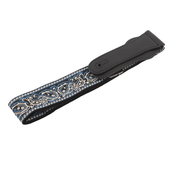 Elektrisk gitarrrem Justerbar nylon broderad axelrem med halkfri spänneBlå grå
