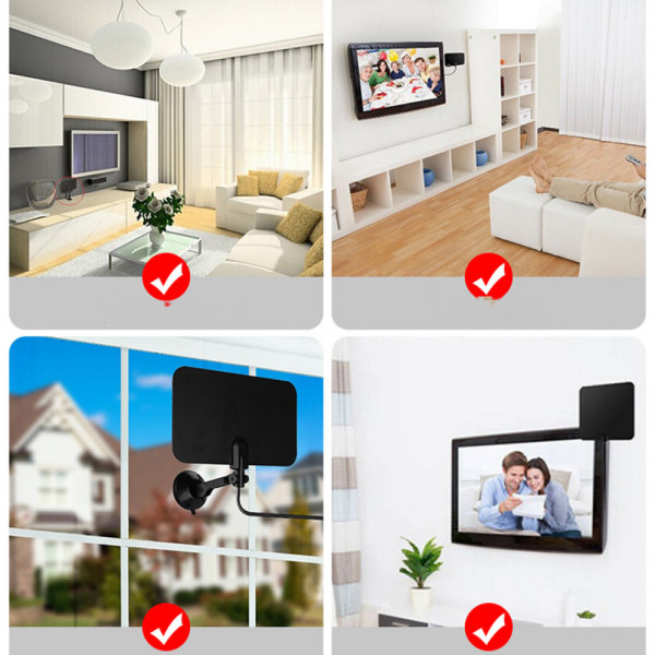 HD TV-antenne - Gratis TV-kanaler for vegg og vindusglass