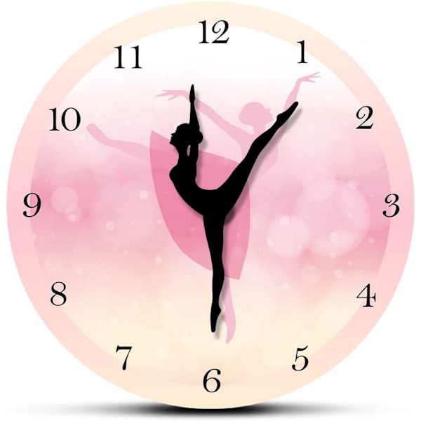 Geeky Days Balletjente Prinsesse Rosa Veggklokke Babyjente Dans Veggklokke Ballerina Bevegelig Ben Stille Kvarts Jente Soverom Decor