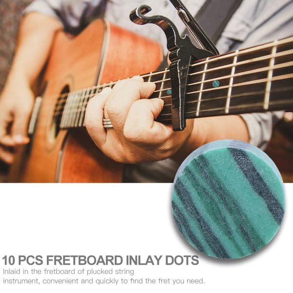 10 st Fretboard Gröna Inläggningspunkter för Gitarr Bas Ukulele Diameter 6,5 mm