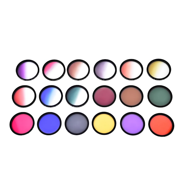 K&F Concept 18-delad ultra-tunn cirkulär gradient och fullfärgslinsfilterkit (67 mm)