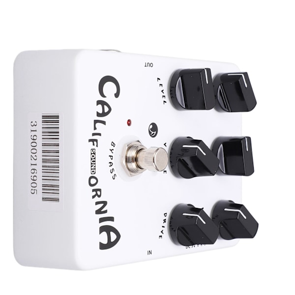 Høyttalersimulator-effektpedal i metall, hvit, elektrisk gitarpedal JF-15 Full Distortion
