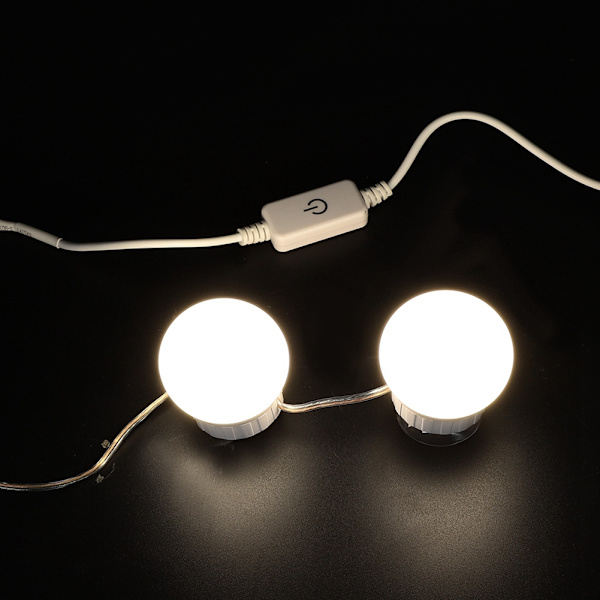 LED-glödlampa spegellampa Vanity USB Touch Switch spegellampa kit lins strålkastare glödlampor kit 2 glödlampor