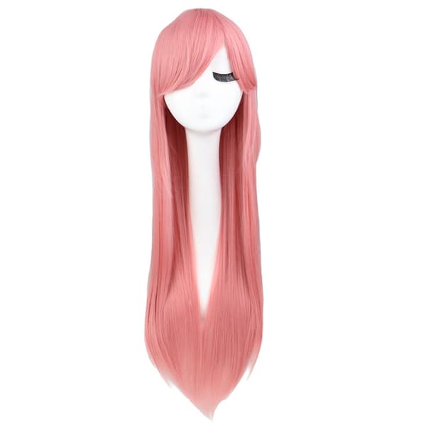 Wekity 80cm Vacker Charmig Cosplay Rak Hår Peruk, Rosa
