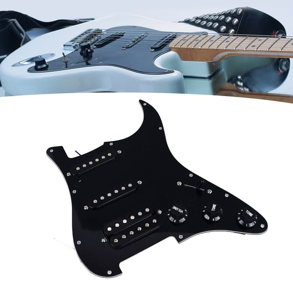 Elektrisk gitarr plektrumskydd plast och mental elektrisk gitarr laddad plektrumskydd med pickup SSH15 svart