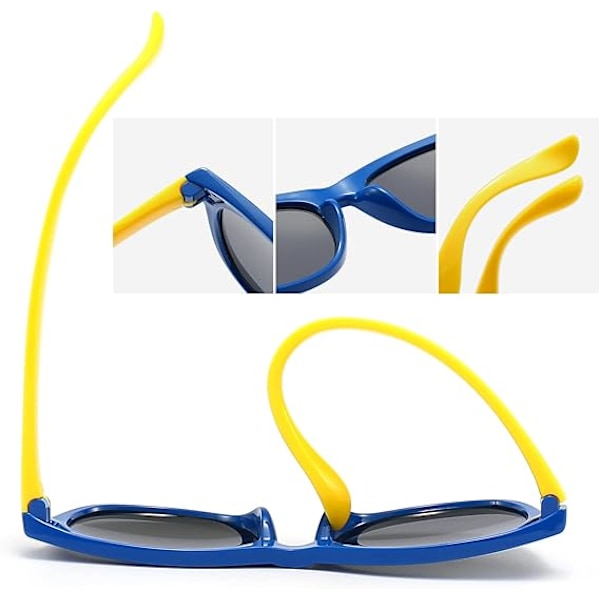 3-pack barnsolglasögon för pojkar flickor barn polariserade solglasögon Black+blue+light Blue