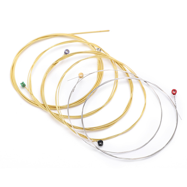6 stk gitarstrenger i karbonstål med fosforbronsesvikling, strengeinstrumenttilbehør TX630