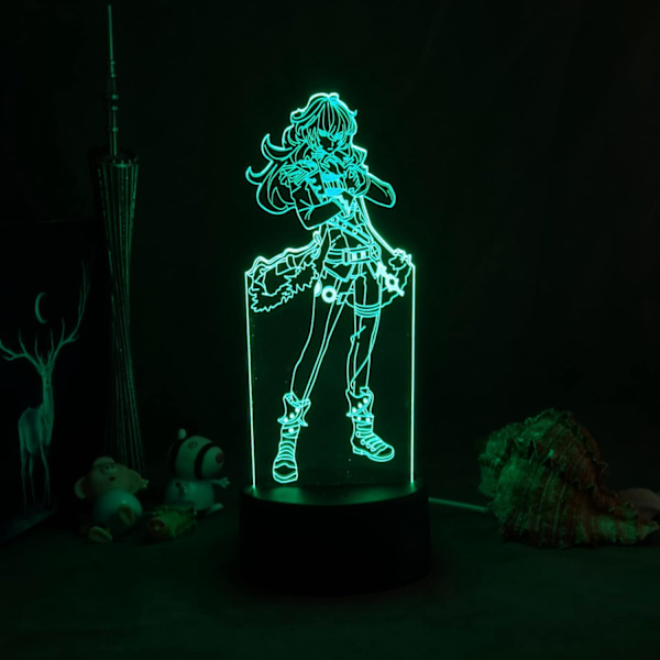 Genshin Impact Figur 3D Illusion Lampe til Soveværelse Dekoration LED Lys Atmosfære Sengebord Natlamper Børnegave DeLuco