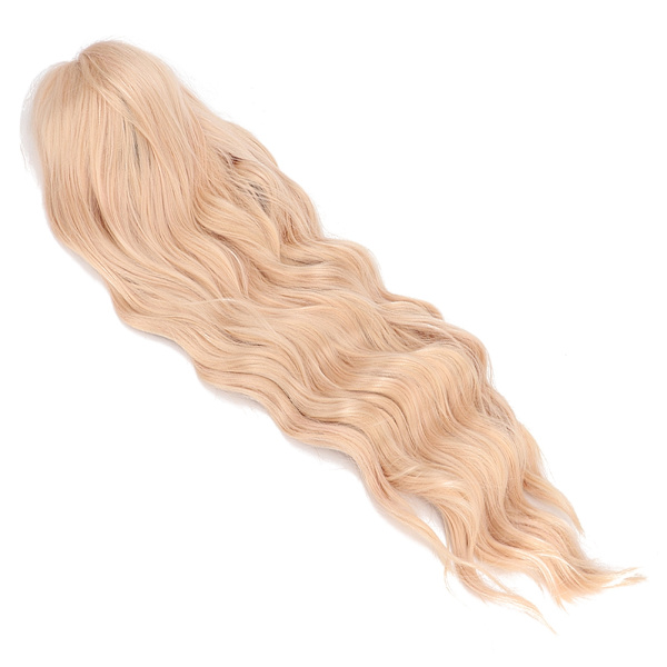Gradient Färg Lång Lockig Peruk Syntetiskt Hår Spets Peruker Cosplay för Kvinnor Dam