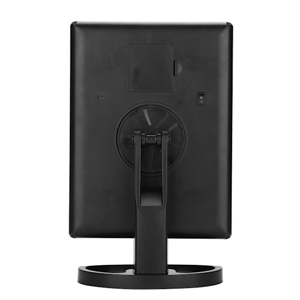 Tri Fold 22 LED-lampor 360° roterande USB-laddning smink spegel bordsskiva pekskärm svart