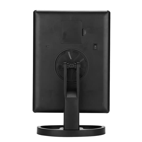Tri Fold 22 LED Lys 360° Roterende USB Opladning Makeup Spejl Bordplade Touch Screen Sort