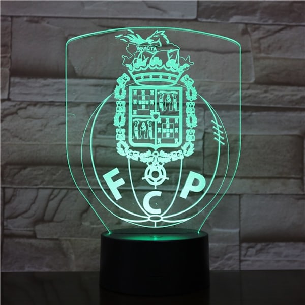 FC Porto USB 3D Anime Nattlampa Atmosfärisk LED Bordlampa Julgåvor för fotbollsälskare Dekorativ lampa för barnrum