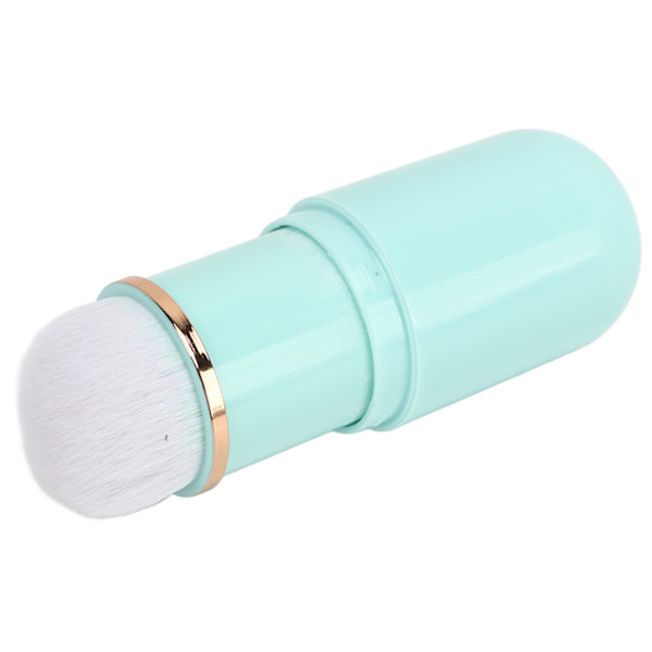 Nagelborste Kapselform Bärbar Retractable Konstgjord Fiber Nagelpulverborste för Blusher Grön