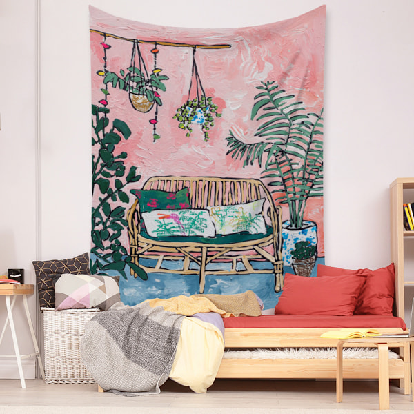 Wekity Botanisk Boho Hem Gobeläng Estetisk Konst Hem Bakgrund Tyg Prydnad Present Mandala Gobeläng Prydnad (ZJ825-54, 29 X 38 Tum)
