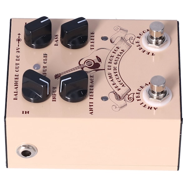 Gitarrförförstärkare Effekt Analog Stompbox Pedal Knob Control Audio Tillbehör DC9V 100mA