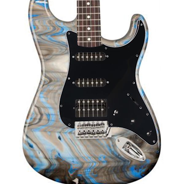 Kvalitets 11-håls Elektrisk Gitarr SSD Pickguard Tillbehör för ST SQ SSH Gitarer (Svart)