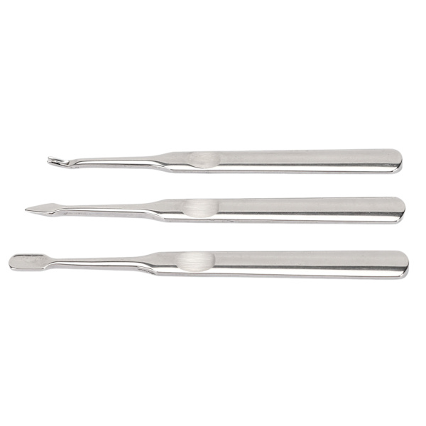 3-pack Nagelkutikula Trimmer i Rostfritt Stål Professionell Nagelkutikula Avlägsnare Pusher för Manikyr