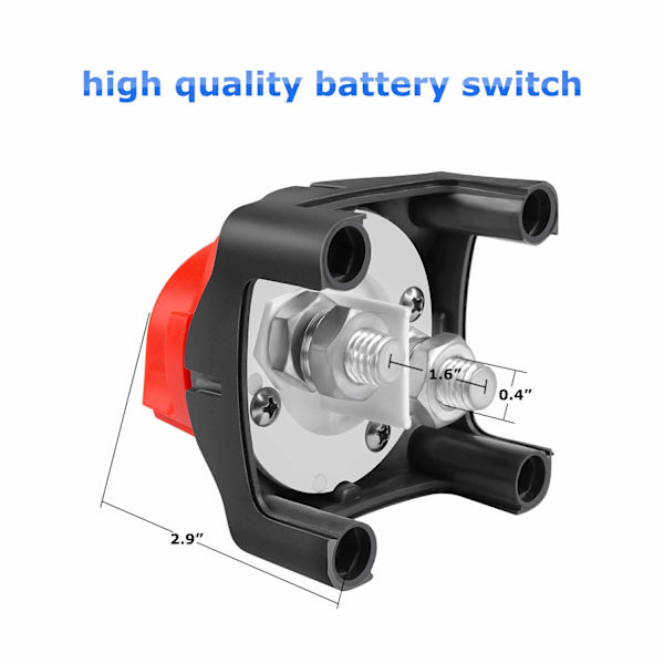 Batteri Afbryder 12-48V Vandtæt Heavy Duty Batteri Strømafbryder Hovedafbryder Afbryder Isolator til Bil Køretøj RV og Marine Båd (Til/Fra)
