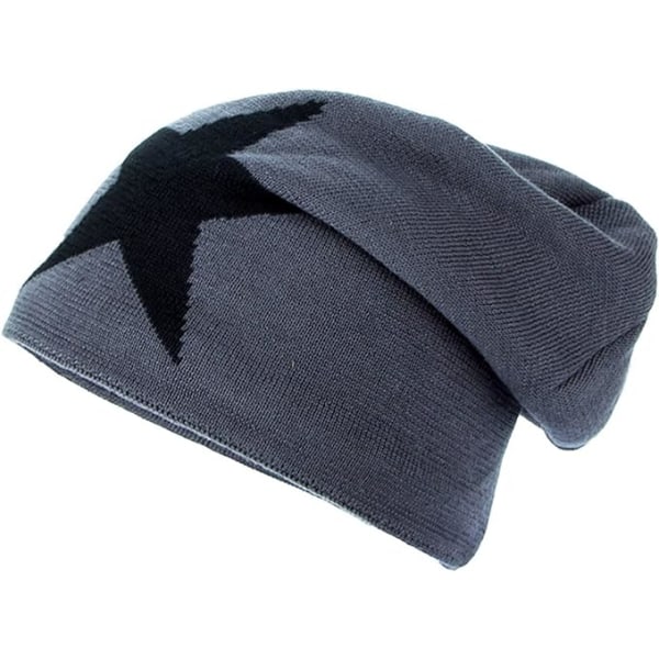 Y2k Beanie Hat Grunge Accessoarer Vintage Goth Graphic Beanies Vinter Varma stickade mössor för män kvinnor grey