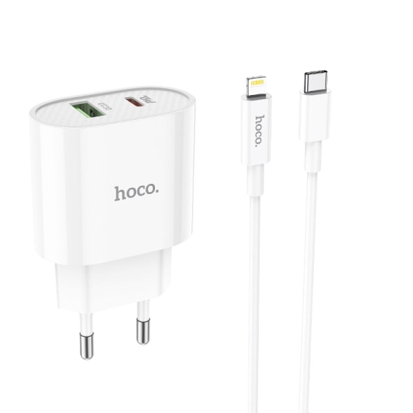 hoco. C95A Kemei PD20W+QC3.0 oplader Europæisk standard egnet til Apple USB mobiltelefon hurtigopladningssæt